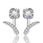 Moissanite Diamond Stud Earrings 925 Sterling Silver Bridal Engagement Studs BandsCo Straps