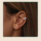 Moissanite Double Layer Clip Earring S925 Sterling Silver Mother's Day Gift BandsCo Straps