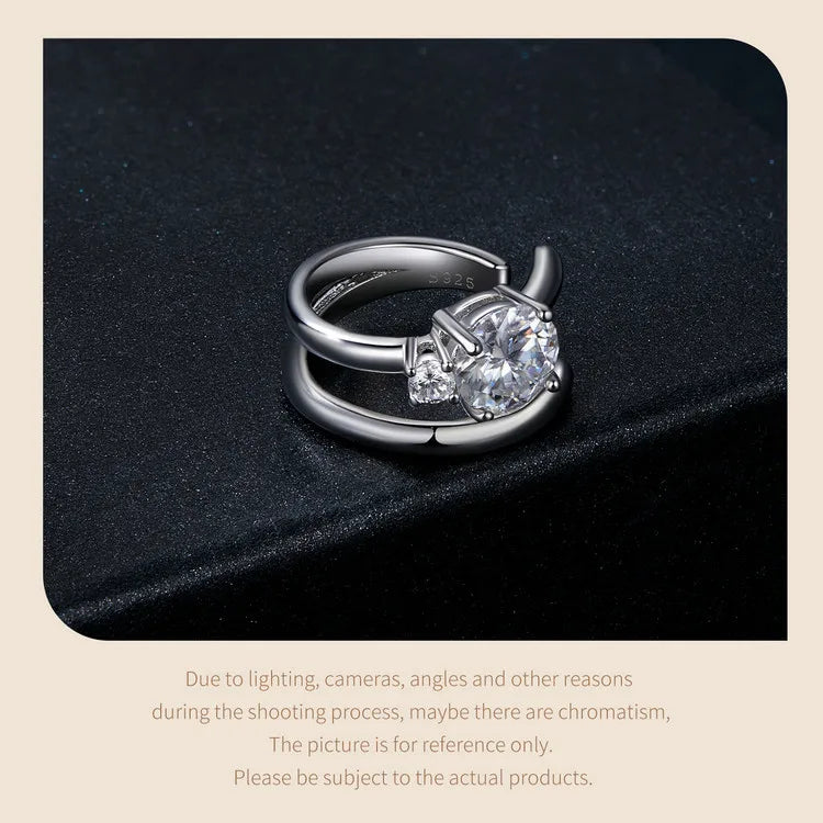 Moissanite Double Layer Clip Earring S925 Sterling Silver Mother's Day Gift BandsCo Straps