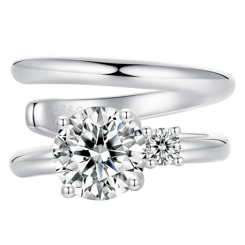 Moissanite Double Layer Clip Earring S925 Sterling Silver Mother's Day Gift BandsCo Straps