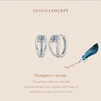 0.3CT Moissanite Double Layer Huggie Hoop Earrings D Color VVS1 Round Cut BandsCo Straps