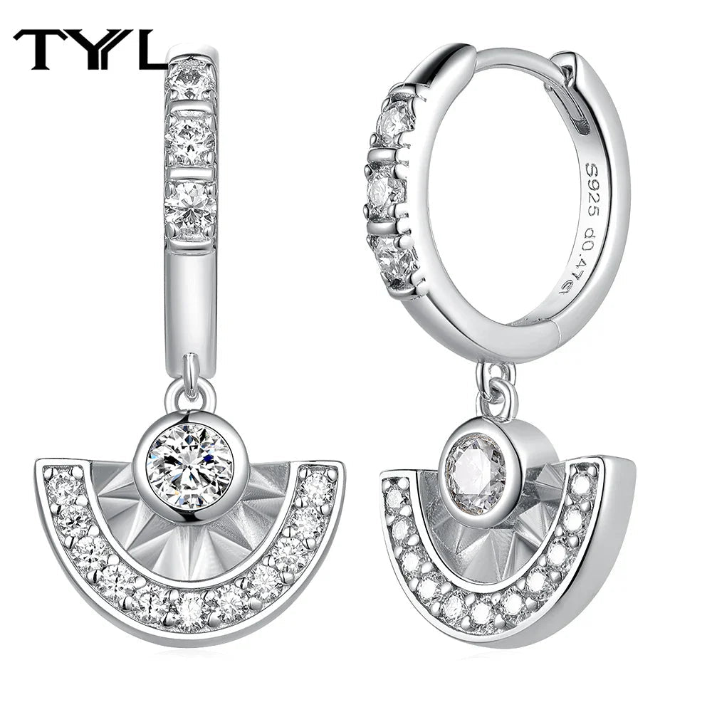 Moissanite VVS1 Drop Earrings 18K Gold Plated 925 Sterling Round Pear Square BandsCo Straps