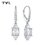 Moissanite VVS1 Drop Earrings 18K Gold Plated 925 Sterling Round Pear Square BandsCo Straps