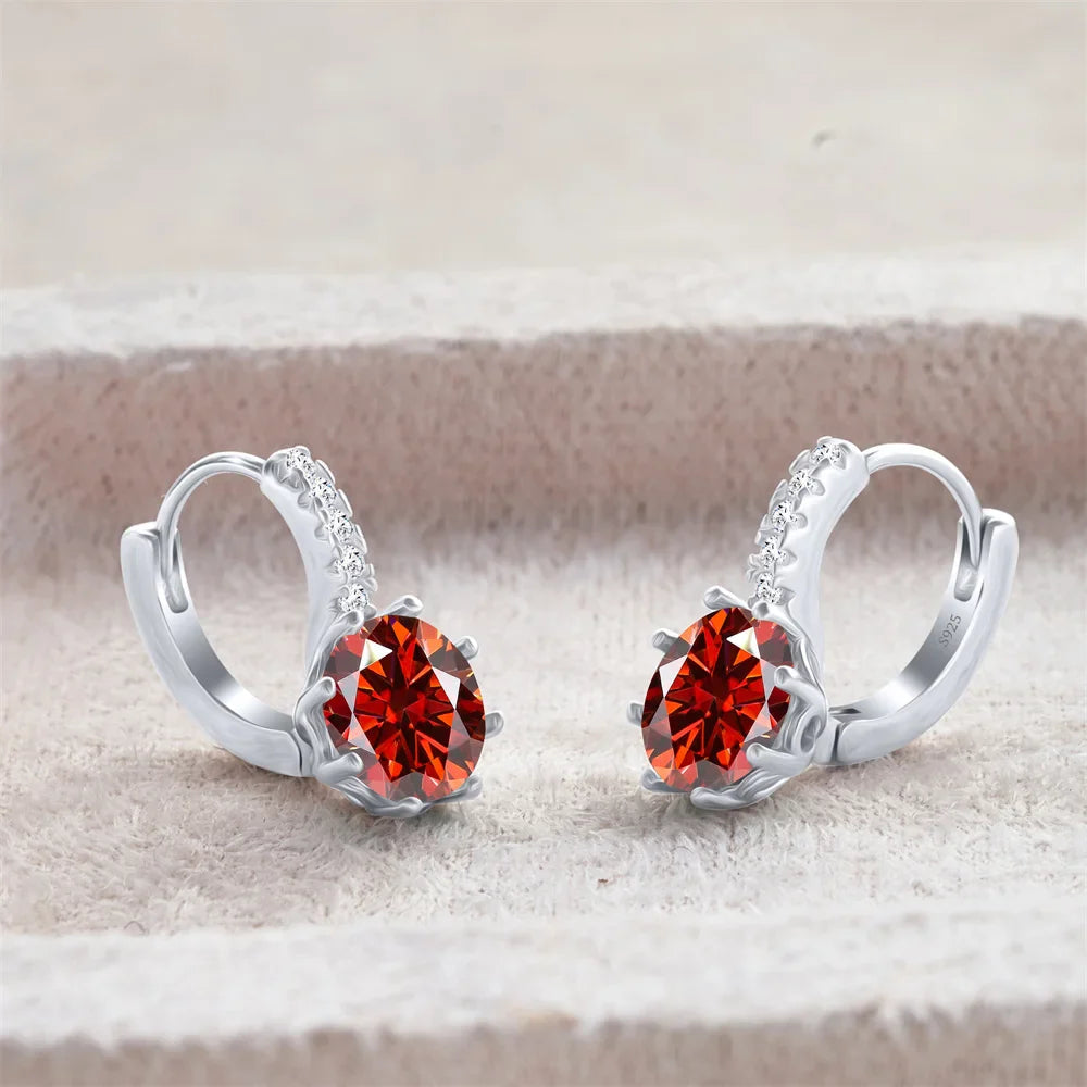 2 Carat Moissanite Drop Earrings Sterling Silver Solitaire Studs For Women BandsCo Straps