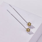 Moissanite Drop Earrings 5-6.5mm Sterling 925 Silver Solitaire Dangle Gift BandsCo Straps