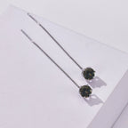 Moissanite Drop Earrings 5-6.5mm Sterling 925 Silver Solitaire Dangle Gift BandsCo Straps
