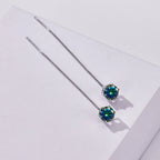 Moissanite Drop Earrings 5-6.5mm Sterling 925 Silver Solitaire Dangle Gift BandsCo Straps