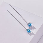 Moissanite Drop Earrings 5-6.5mm Sterling 925 Silver Solitaire Dangle Gift BandsCo Straps