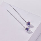 Moissanite Drop Earrings 5-6.5mm Sterling 925 Silver Solitaire Dangle Gift BandsCo Straps