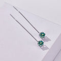 Moissanite Drop Earrings 5-6.5mm Sterling 925 Silver Solitaire Dangle Gift BandsCo Straps