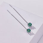 Moissanite Drop Earrings 5-6.5mm Sterling 925 Silver Solitaire Dangle Gift BandsCo Straps