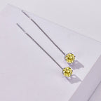 Moissanite Drop Earrings 5-6.5mm Sterling 925 Silver Solitaire Dangle Gift BandsCo Straps