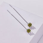 Moissanite Drop Earrings 5-6.5mm Sterling 925 Silver Solitaire Dangle Gift BandsCo Straps