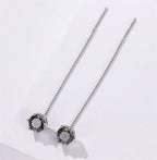 Moissanite Drop Earrings 5-6.5mm Sterling 925 Silver Solitaire Dangle Gift BandsCo Straps