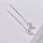 Moissanite Drop Earrings 5-6.5mm Sterling 925 Silver Solitaire Dangle Gift BandsCo Straps
