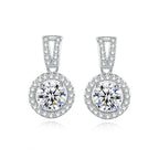 Moissanite Drop Earrings 925 Sterling Silver 1 Ct GRA Bridal Wedding Engagement BandsCo Straps