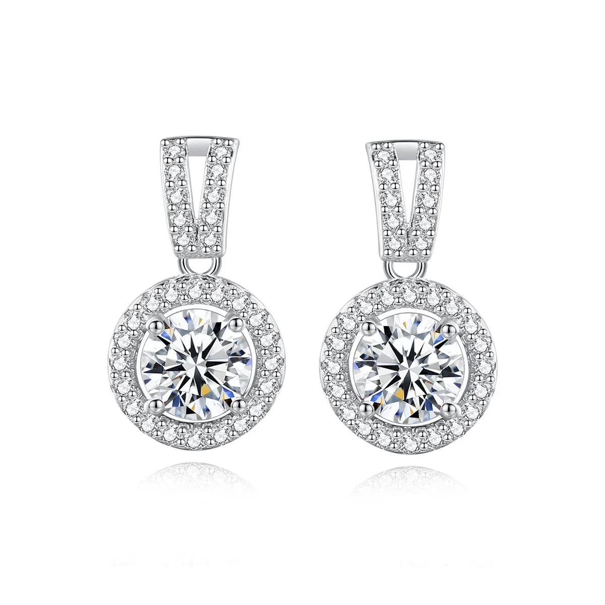 Moissanite Drop Earrings 925 Sterling Silver 1 Ct GRA Bridal Wedding Engagement BandsCo Straps