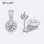 Moissanite Drop Earrings 925 Sterling Silver 1 Ct GRA Bridal Wedding Engagement BandsCo Straps