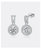 Moissanite Drop Earrings 925 Sterling Silver 1 Ct GRA Bridal Wedding Engagement BandsCo Straps