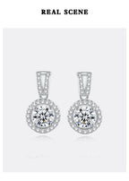 Moissanite Drop Earrings 925 Sterling Silver 1 Ct GRA Bridal Wedding Engagement BandsCo Straps