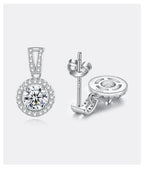 Moissanite Drop Earrings 925 Sterling Silver 1 Ct GRA Bridal Wedding Engagement BandsCo Straps