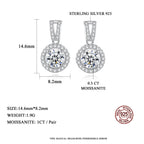 Moissanite Drop Earrings 925 Sterling Silver 1 Ct GRA Bridal Wedding Engagement BandsCo Straps