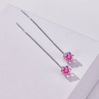 Moissanite Drop Earrings 5-6.5mm Sterling 925 Silver Solitaire Dangle Gift BandsCo Straps