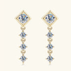 Moissanite Drop Earrings Round D Full Cut Solitaire 925 Sterling Silver BandsCo Straps