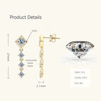 Moissanite Drop Earrings Round D Full Cut Solitaire 925 Sterling Silver BandsCo Straps
