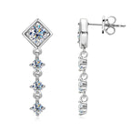Moissanite Drop Earrings Round D Full Cut Solitaire 925 Sterling Silver BandsCo Straps