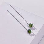 Moissanite Drop Earrings 5-6.5mm Sterling 925 Silver Solitaire Dangle Gift BandsCo Straps