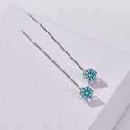 Moissanite Drop Earrings 5-6.5mm Sterling 925 Silver Solitaire Dangle Gift BandsCo Straps