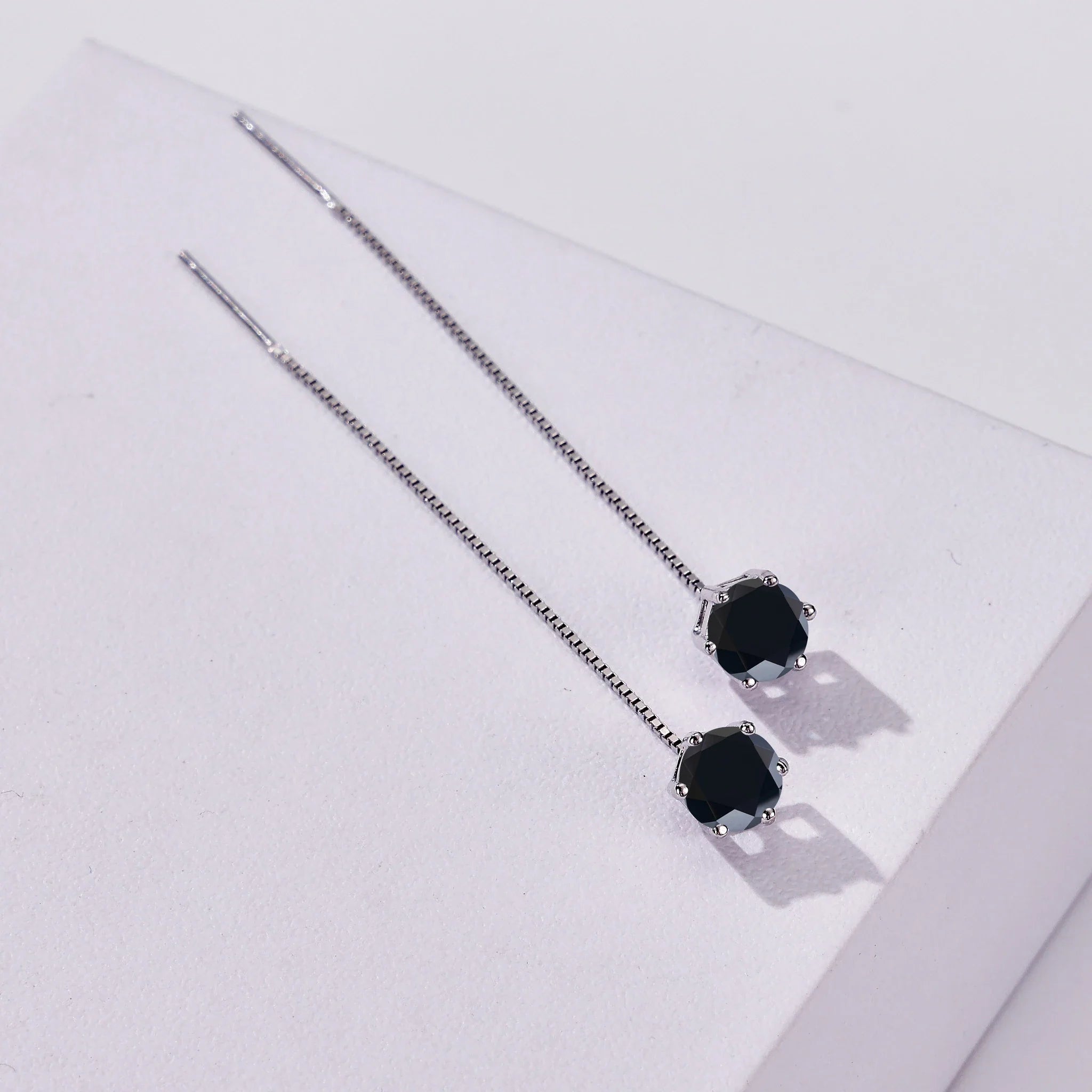 Moissanite Drop Earrings 5-6.5mm Sterling 925 Silver Solitaire Dangle Gift BandsCo Straps