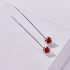 Moissanite Drop Earrings 5-6.5mm Sterling 925 Silver Solitaire Dangle Gift BandsCo Straps