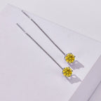 Moissanite Drop Earrings 5-6.5mm Sterling 925 Silver Solitaire Dangle Gift BandsCo Straps