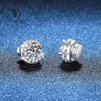 Moissanite Earrings 925 Sterling Silver Clip Stud Luxury Gift For Women BandsCo Straps