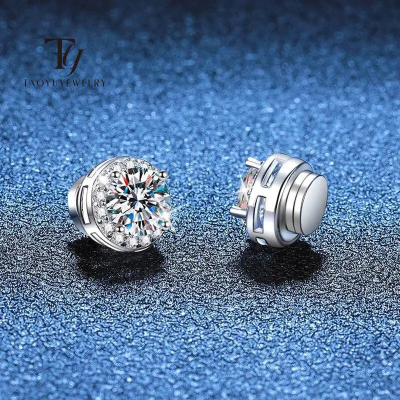 Moissanite Earrings 925 Sterling Silver Clip Stud Luxury Gift For Women BandsCo Straps