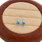Moissanite Earrings 925 Sterling Silver White Gold Plated Hypoallergenic Studs BandsCo Straps