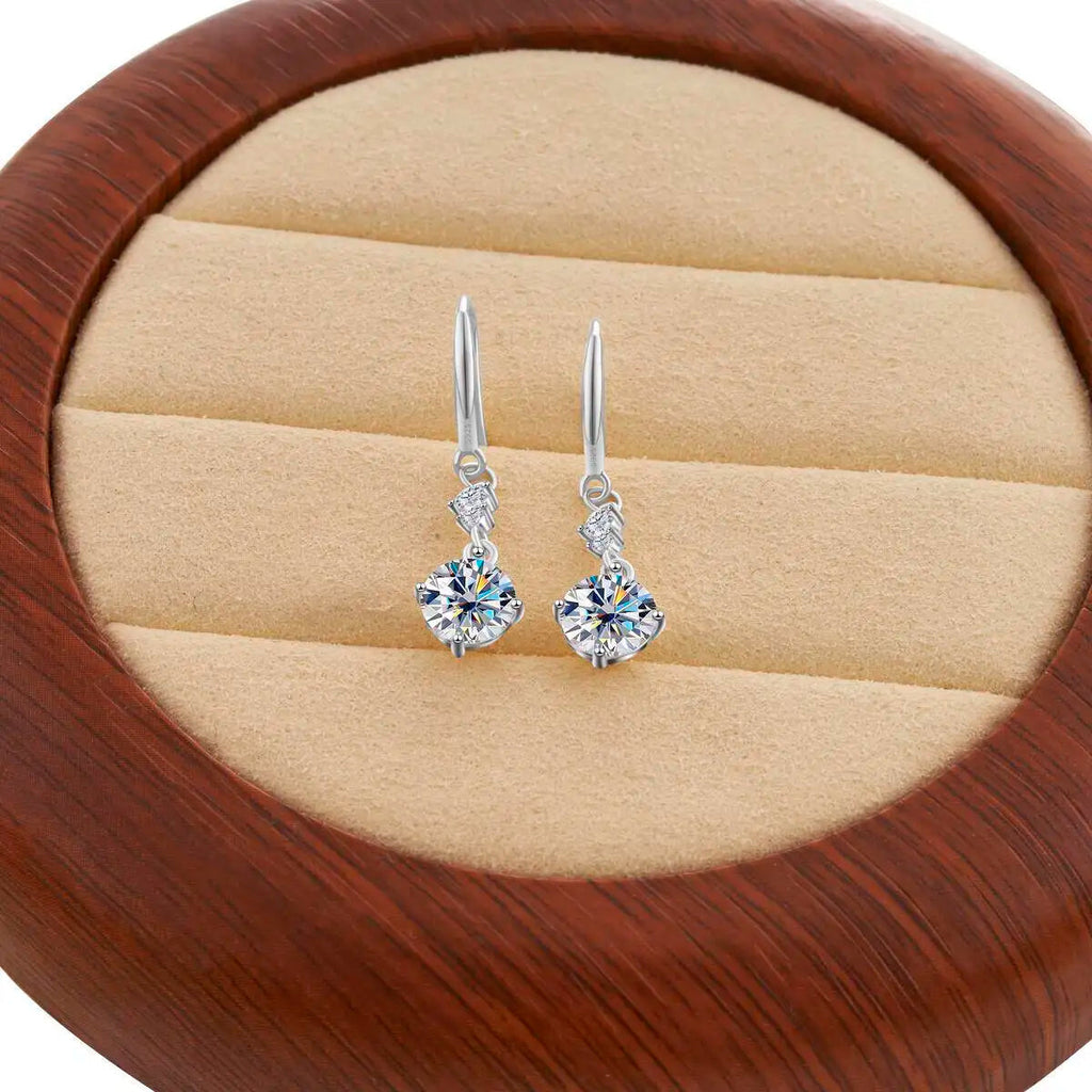 Moissanite Earrings 925 Sterling Silver White Gold Plated Hypoallergenic Studs BandsCo Straps