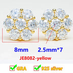 Moissanite Stud Earrings 925 Sterling Silver D Color Flower Earrings For Women