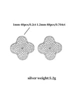 Moissanite Four-Leaf Clover Clip Earrings 925 Sterling Silver Women Studs BandsCo Straps