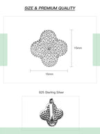 Moissanite Four-Leaf Clover Clip Earrings 925 Sterling Silver Women Studs BandsCo Straps