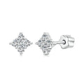 Moissanite Four-Leaf Clover Stud Earrings 925 Silver Screw Back Mom Gift BandsCo Straps