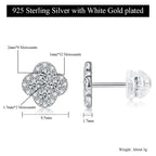 Moissanite Four-Leaf Clover Stud Earrings S925 Sterling Silver Women Gift BandsCo Straps