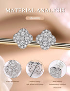 Moissanite Four-Leaf Clover Stud Earrings S925 Sterling Silver Women Gift BandsCo Straps