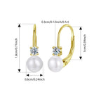 Moissanite Freshwater Pearl Drop Earrings 925 Sterling Silver Round Cut Dangle BandsCo Straps