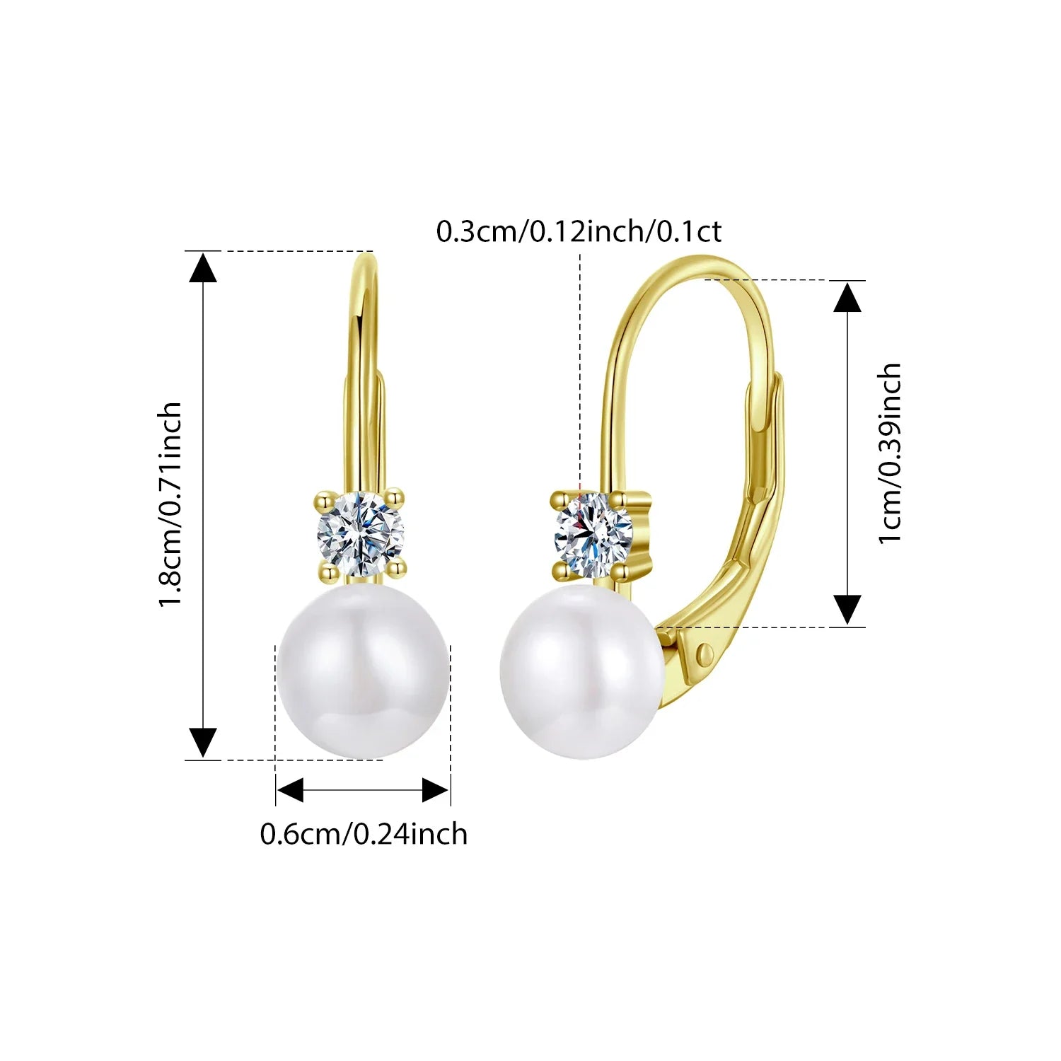 Moissanite Freshwater Pearl Drop Earrings 925 Sterling Silver Round Cut Dangle BandsCo Straps