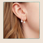 Moissanite Freshwater Pearl Drop Earrings 925 Sterling Silver Round Cut Dangle BandsCo Straps