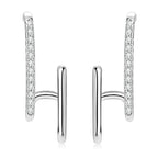 Moissanite Geometric Stud Earrings 925 Sterling Silver Push Back Gift For Women BandsCo Straps