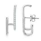Moissanite Geometric Stud Earrings 925 Sterling Silver Push Back Gift For Women BandsCo Straps
